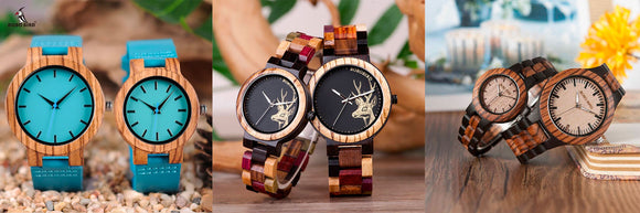 ペアウォッチの木製腕時計